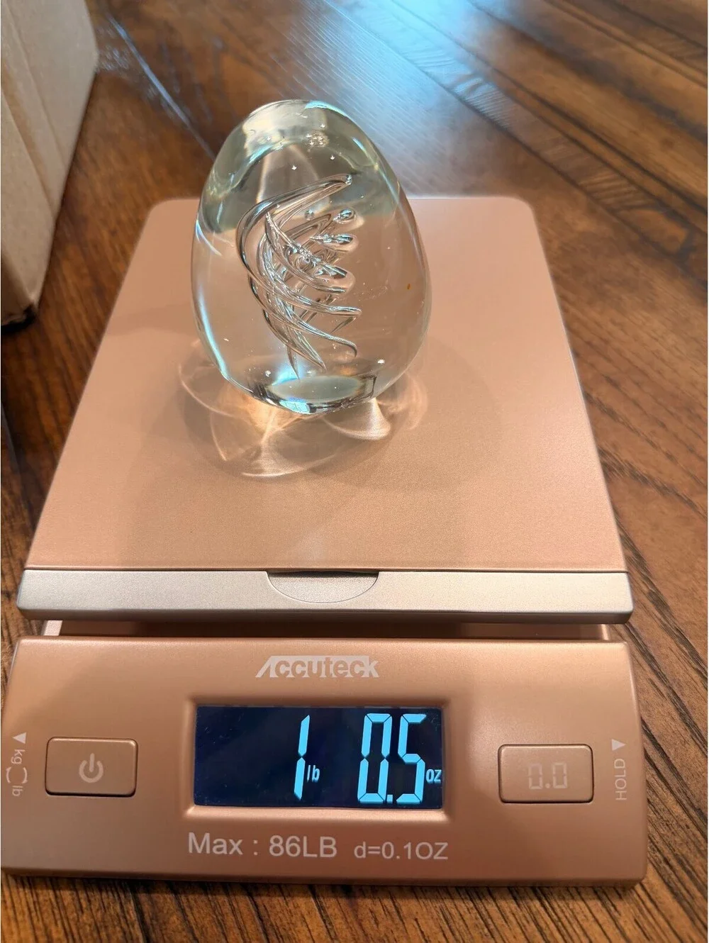 Home Decor | Clear Art Glass Egg Paperweight | 1148